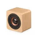 S40 Yellow Cube Wooden Mini Wireless Bluetooth Small Speaker Creative Small Audio Music Player Full-range Speaker Shocking Sound Cannon