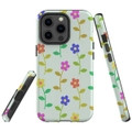 For Apple iPhone 13 Pro Case, Armour Back Cover, Colourful Flowers