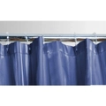 Shower Curtain Satin Stripe Azure Blue w/ Hooks