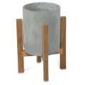Casa Rydges Concrete Planter on Wooden Oak Stand - Small