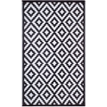 Black And White Aztec Monochrome Recycled Plastic Outdoor Rug Patio Rug