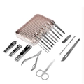 18PCS Manicure Set Tools Pedicure Kit Stainless Steel Nail Grooming Clippers White Gold