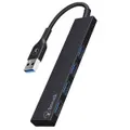 Bonelk Long-Life USB-A to 4-Port USB 3.0 Ports Slim Hub Adapter Connector Black