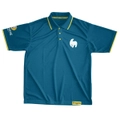 Bundy Bundaberg Rum Silhouette Bear Logo Men's Polo Tee T-Shirt Teal