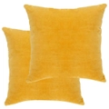 Cushions Cotton Velvet 2 pcs 45x45 cm Yellow vidaXL