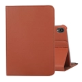 For iPad mini 6 Case,360 Rotating Lychee Flip PU Leather Case, Holder, Brown
