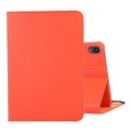 For iPad mini 6 Case,360 Rotating Lychee Flip PU Leather Case, Holder, Orange