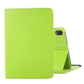 For iPad mini 6 Case,360 Rotating Lychee Flip PU Leather Case, Holder, Green