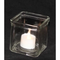 25 x 7.5cm Square Clear Glass TeaLight Candle Holder Event Decoration Wedding - BULK BUY