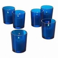 50 x Blue Glass Votive Tea Light Candle Holder - Party Event Room Decoration - BULK BUY