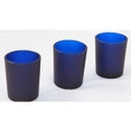 50 x Deep Blue Frosted Glass Votive Tea Light Candle Holder - Party Decoration bulk buy