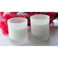 50 x 8cm White Wax Frosted Glass Votive Table Embedded Candle - Wedding Formal Dinner Reception Event