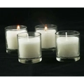 50 x White Wax Clear Glass Embedded Votive Candle Cup Jar - Wedding Event Centrepiece Table Decoration