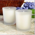 50 x White Wax Frosted Glass Votive Candle Embedded - wedding table room Decoration