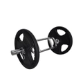 Total 58kg - 88cm Olympic Tricep Barbell Weight Set - Rubber Coated Weight Plate