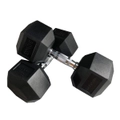 30kg x 2 Hex Rubber Coat Iron Dumbell Strength Weight Training Commercial Grade