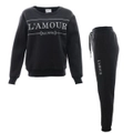 FIL Women's Fleece Tracksuit 2pc Set Loungewear Jumper Embroidered L'Amour B