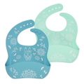 WeanMeister EasyRinse Baby Feeding Bibs - Turquoise / Blue - Bohemian Bunny