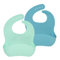 WeanMeister EasyRinse Baby Feeding Bibs - Turquoise / Blue