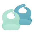 WeanMeister EasyRinse Baby Feeding Bibs - Turquoise / Blue