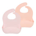 WeanMeister EasyRinse Baby Feeding Bibs - Pink / Peach