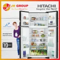 HITACHI JAPAN R-W720P7M GBK 586L INVERTER 4 GLASS DOOR BIG FRENCH REFRIGERATOR FRIDGE PETI SEJUK PETI AIS