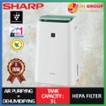 (COMBO) SHARP 2 IN 1 KCWS50LW PLASMACLUSTER AIR PURIFYING (23m²) AND HUMIDIFYING (21m²) + DWE16FAW 2 IN 1 PLASMACLUSTER AIR PURIFYING (24m²) AND DEHUMIDIFYING (38m²) AIR PURIFIER WITH HEPA FILTER