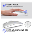 Wireless Mouse Bluetooth 2.4Ghz Receiver Optical Adjustable Wireless Mice Rechargeable Mouse for PC/Laptop/IPad/Phone /Notebook/Tablet