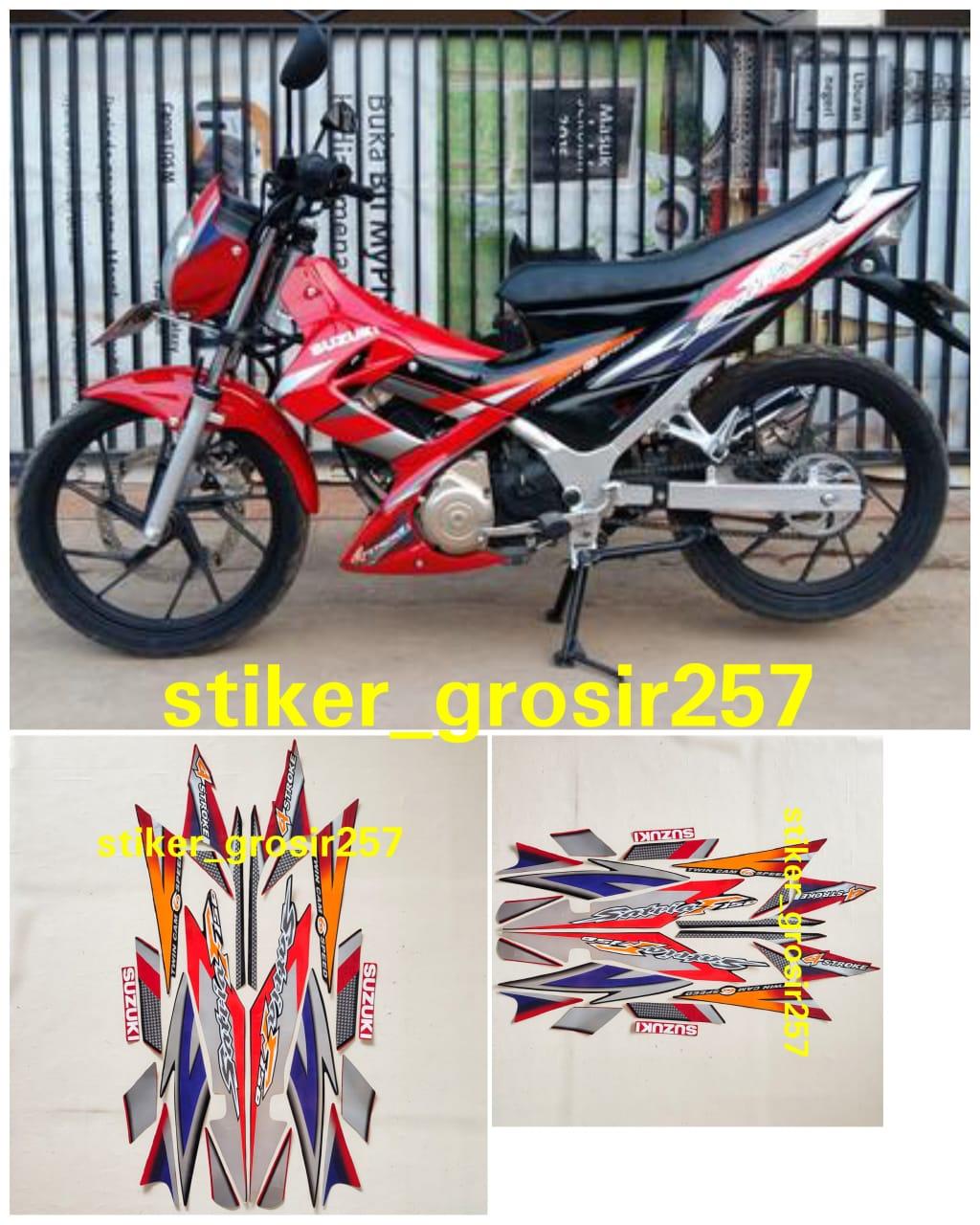 STIKER STRIPING LIS BODY SATRIA FU CBU 2006 2007 MERAH STANDAR / STICKER STRIPING SUZUKI SATRIA F150 AWAL 2006
