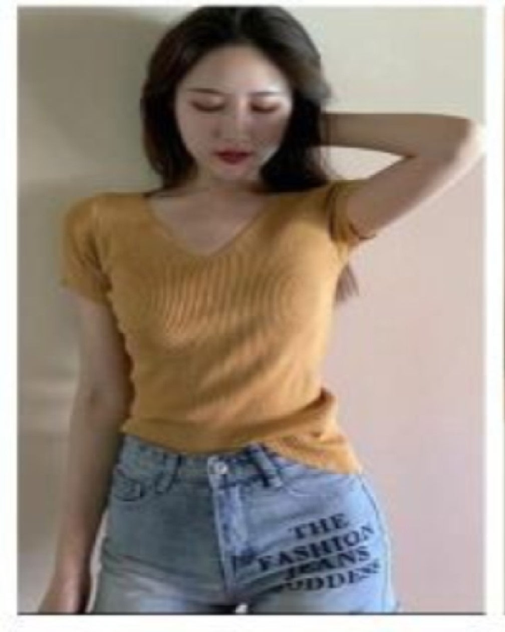 ALISA - Viria / Vneck Rib Lengan Pendek BAJU WANITA T-SHIRT CROP TOP
