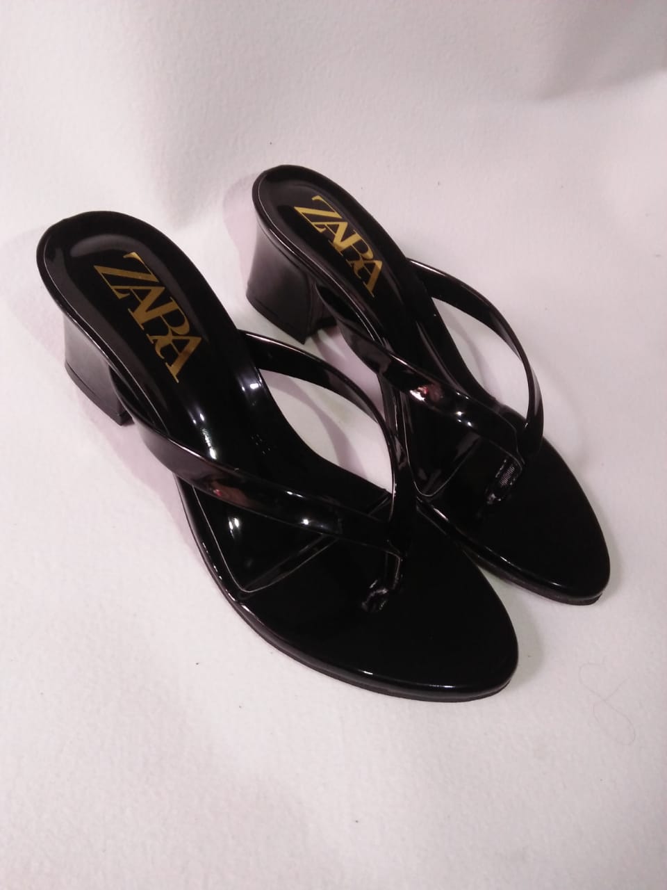 SALWA sandal wanita jepit hak tahu 5cm terbaru hitam