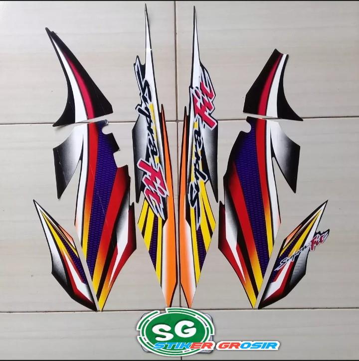 STRIPING STICKER LIST LES BODI SUPRA FIT LAMA 2004 2005 HITAM STANDAR