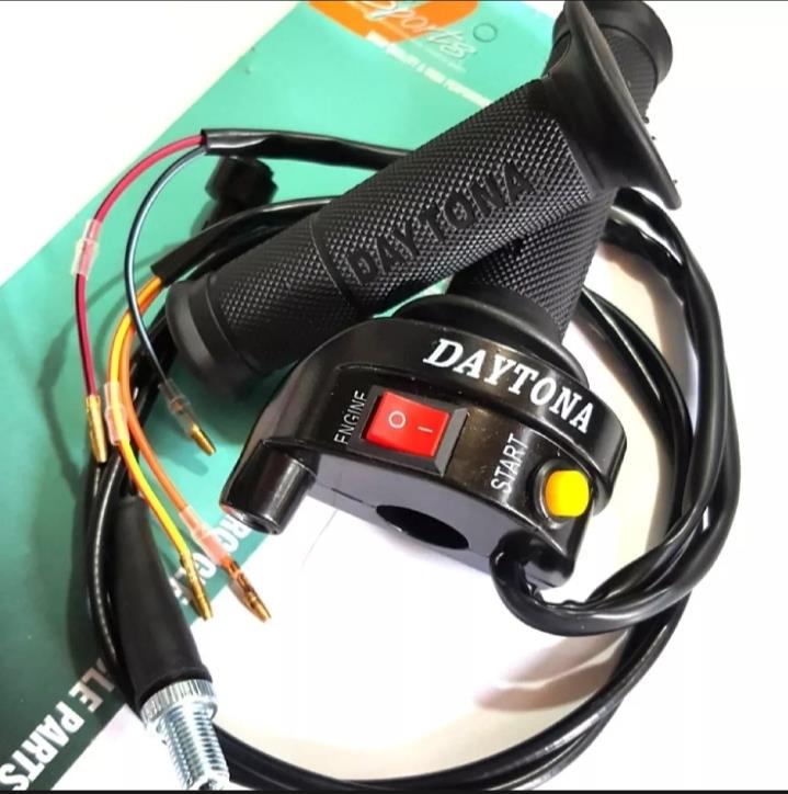Gas spontan Daytona 2 tombol plus Kabel gas Universal-hitam