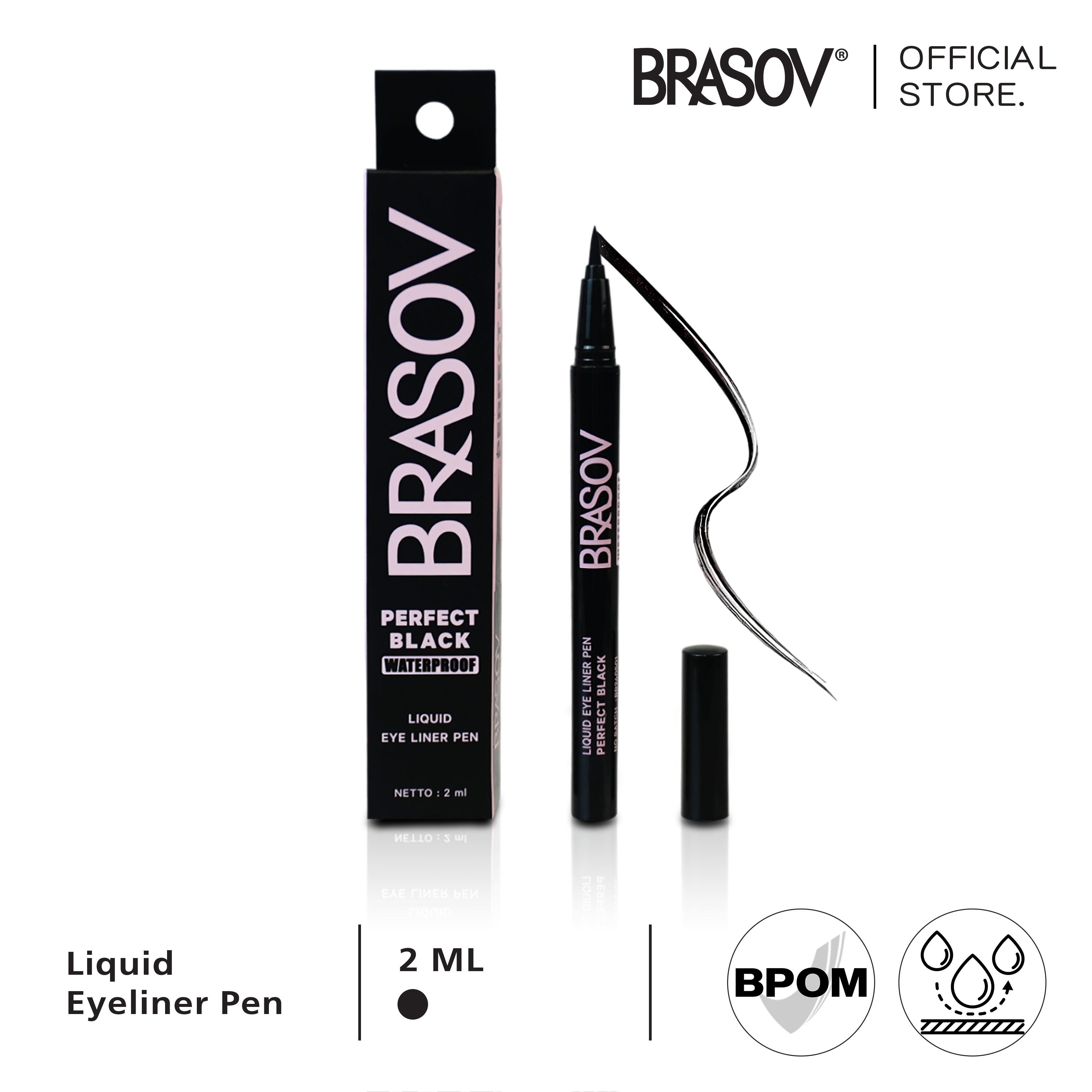 BRASOV Kosmetik / Makeup Pulpen Eyeliner Netto 2 ML Perfect Black Waterproof Liquid Eye Liner Pen XX-CT Hitam Pensil Pena Bawah Mata Awet Tahan Lama Waterproof Anti Air