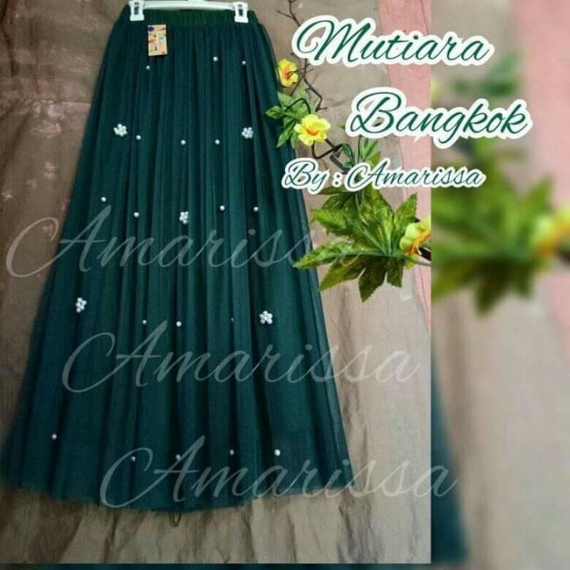 ROK TUTU MUTIARA BANGKOK WANITA DEWASA PANJANG BAHAN TILE IMPORT BERKUALITAS