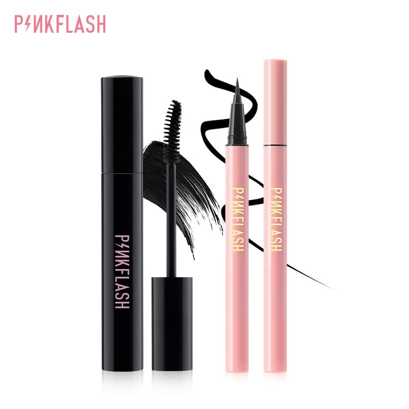 [Official]PINKFLASH OhMyPinkFlash Makeup set Eye makeup Waterproof Liquid Eyeliner+ Maskara tidak mudah luntur Tahan lama E08+E01
