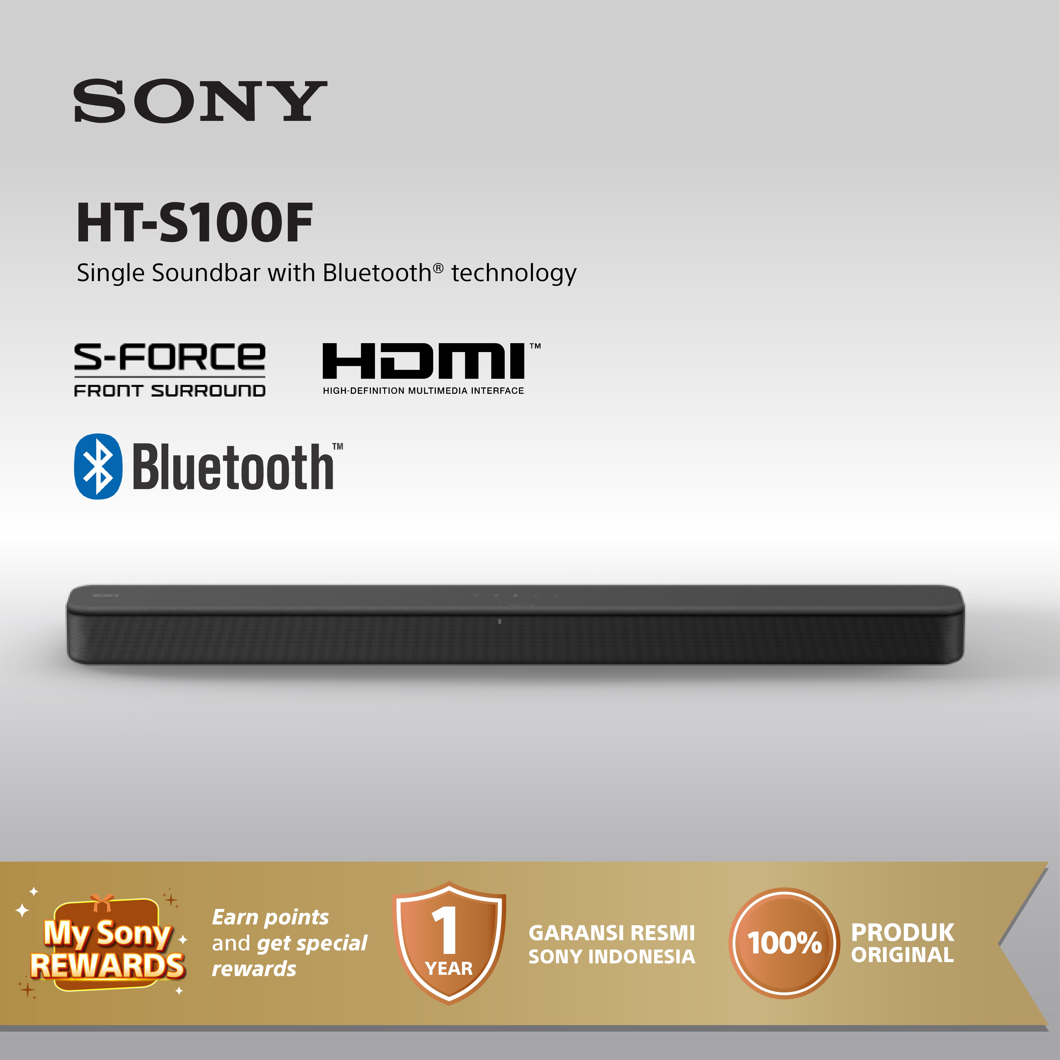 Sony HT-S100F Soundbar Tunggal 2ch Bluetooth - Black Original