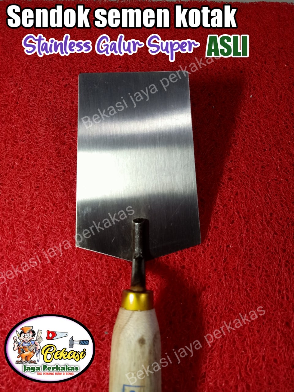 Sendok semen stainless BAJA Galur super ASLI bentuk kotak Bekasi jaya perkakas