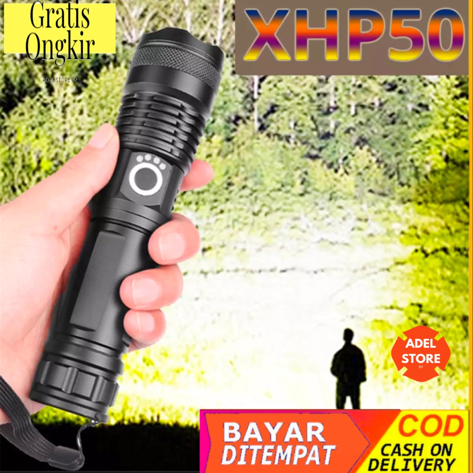 Senter Xhp50 Lampu Senter Led Super Terang 26650 Usb Rechargeable Zoom