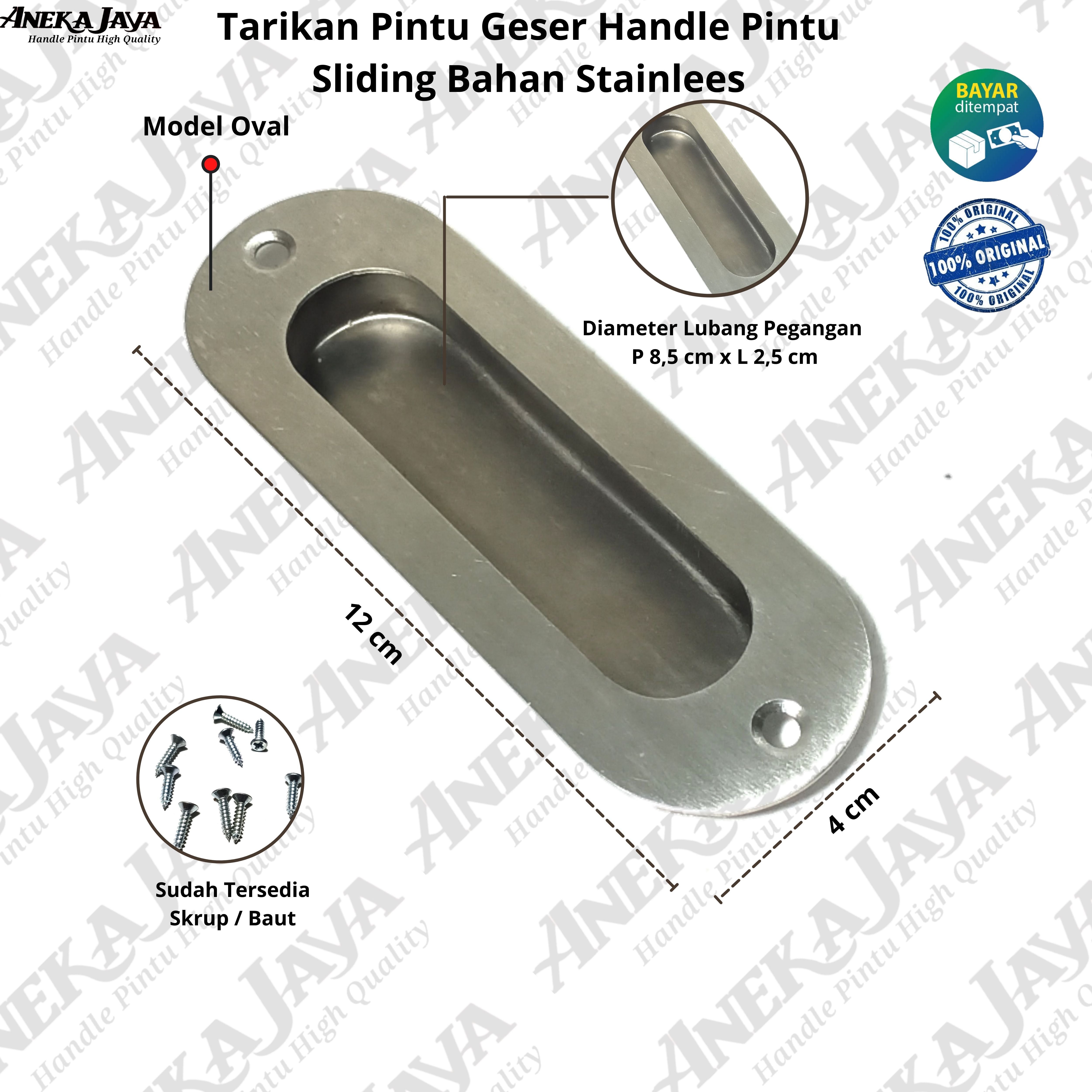 Tarikan Pintu Dorong full stainlees / Pegangan pintu sliding sleding / Handle pintu sliding oval kotak