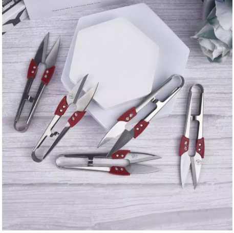 Gunting PIN 1433A Gunting Potong Benang / Cekris Stainless Merah