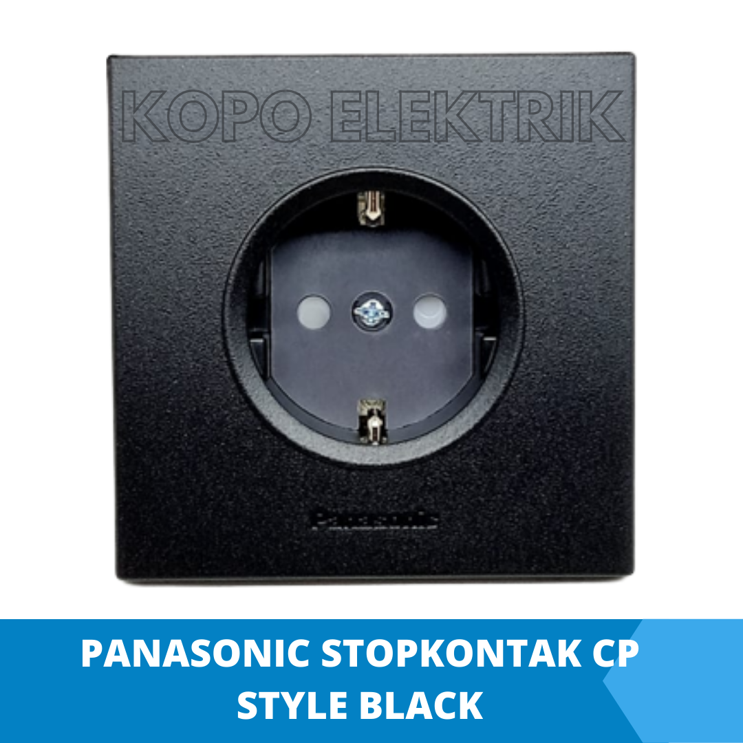 Panasonic Stopkontak CP (Pengaman) Style Black Tanam Saklar Hitam Minimalis Modern