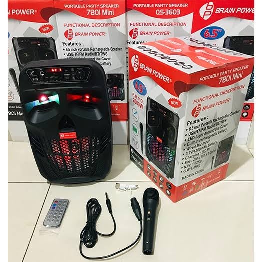 BlessS/ Speaker Aktif Bluetooth 7801 Mini 65 Inch Free MIcrophone + Remote Control