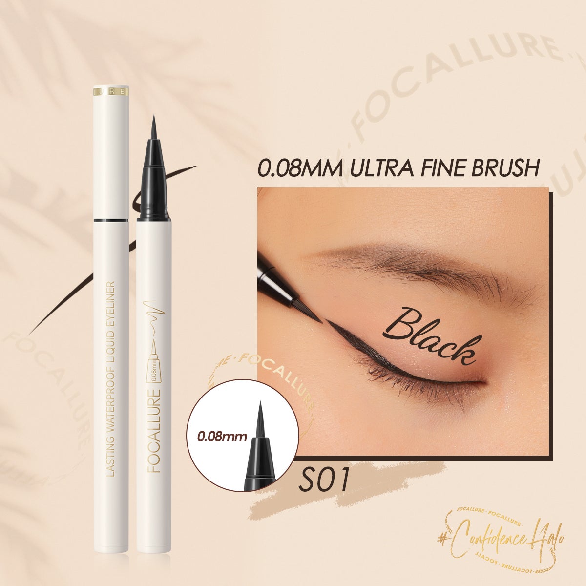 FOCALLURE Tahan Air Liquid Eyeliner Ultrafine Quick-dry
