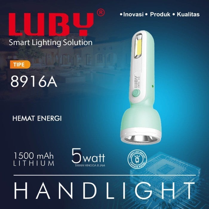 Luby Senter LED Super Terang L-8916A 5W + 1W COB LED Super Terang Rechargeable
