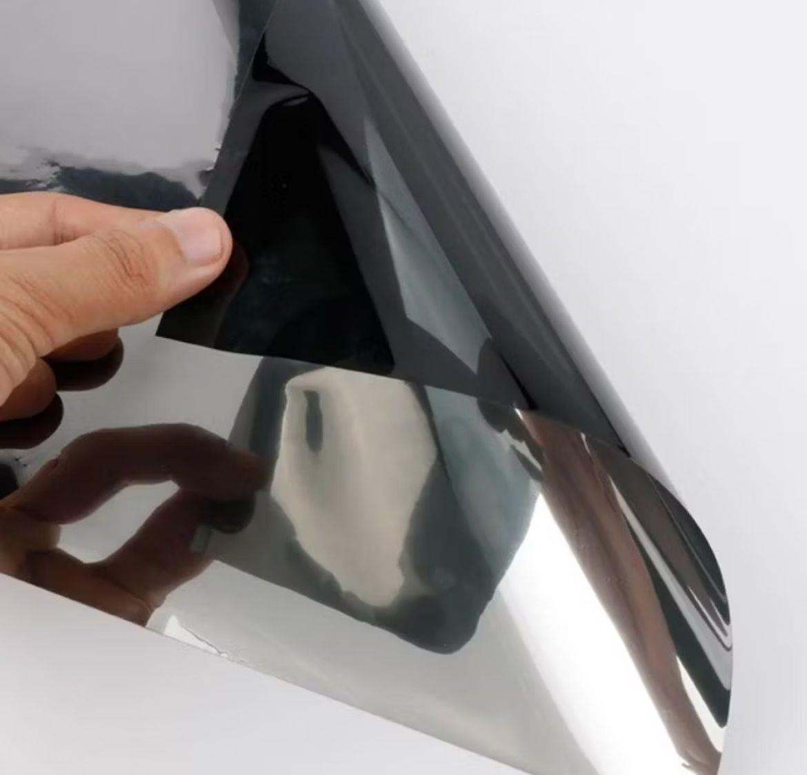 Stiker Kaca Film Cermin Jendela Silver Hitam Rumah Kantor Mobil Ruko One Way Tidak Tembus Pandang Lebar 150 Cm