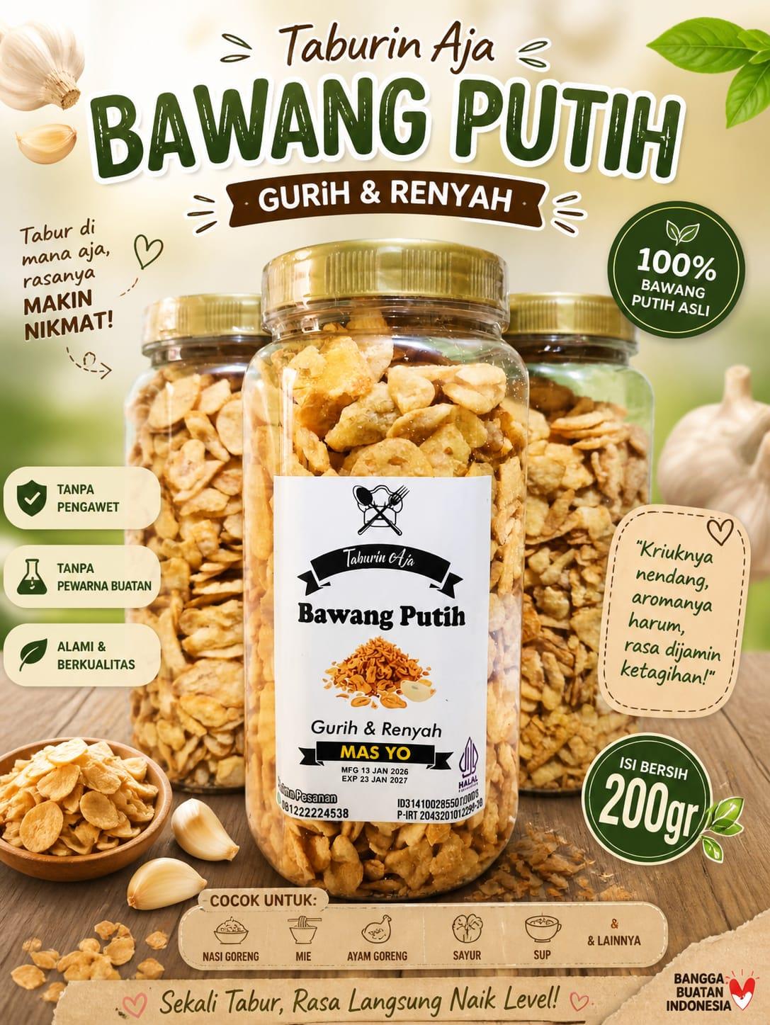BAWANG PUTIH TOPLES 200 GRAM