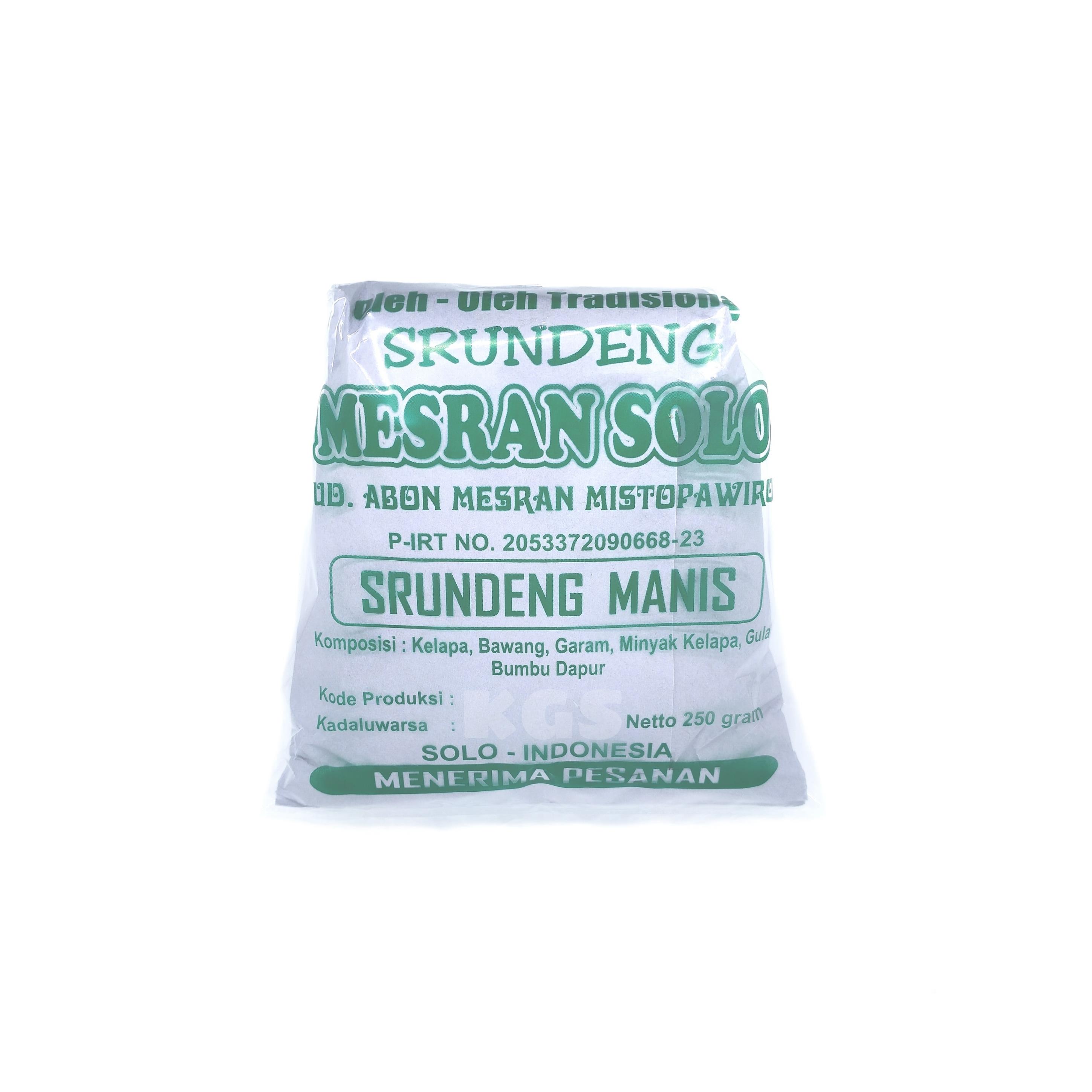 SERUDENG KELAPA PEDAS MANIS - SERUNDENG KELAPA - SERUNDENG PEDAS - SERUNDENG MANIS - SERUNDENG MESRAN SOLO - SRUNDENG KELAPA KERING - SERUNDENG KELAPA SOLO OLEH OLEH KHAS SOLO 250 Gr