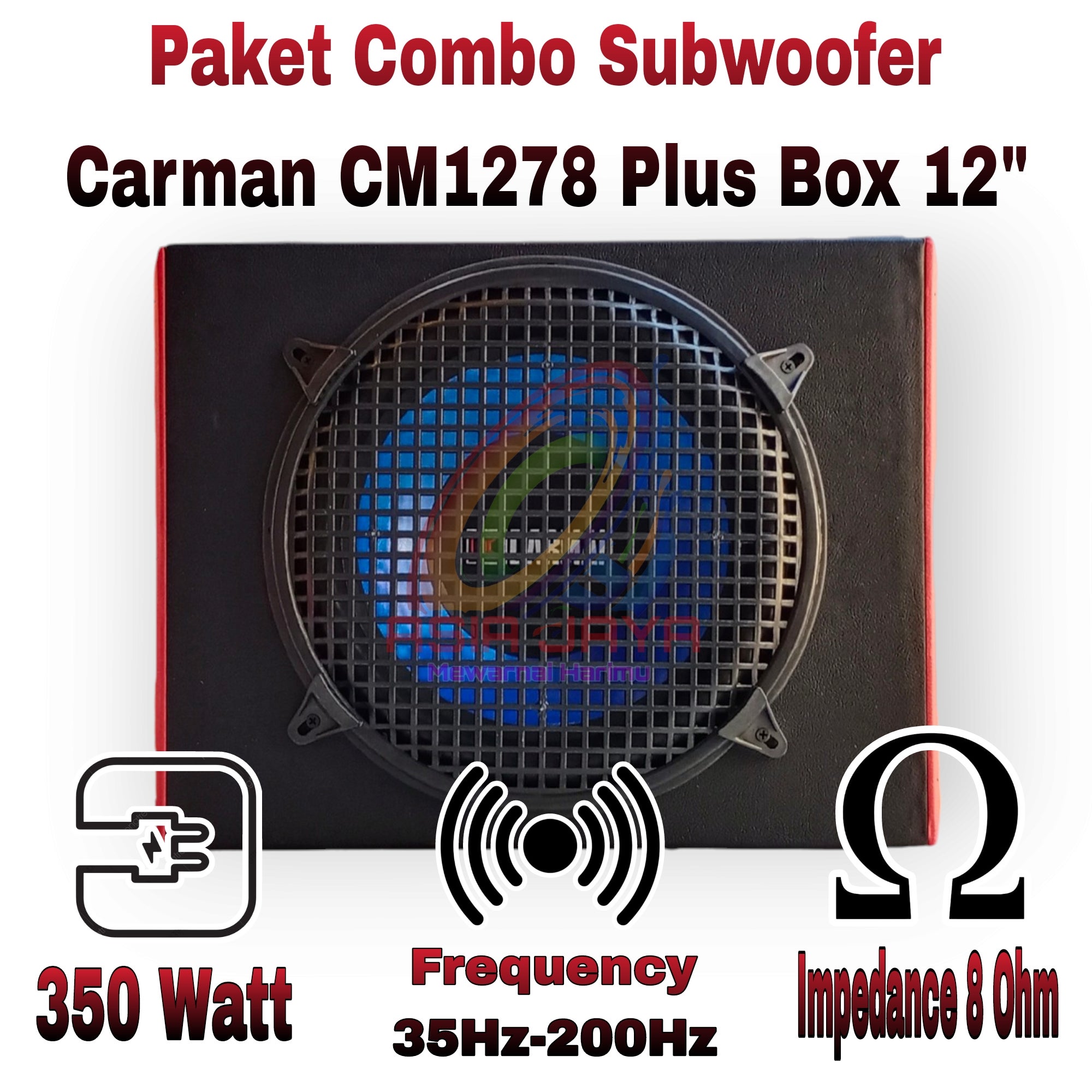 Paket Combo Speaker Subwoofer 12 Inch CM 1278 CARMAN 1278 Plus Box 12 Inch & Tutup
