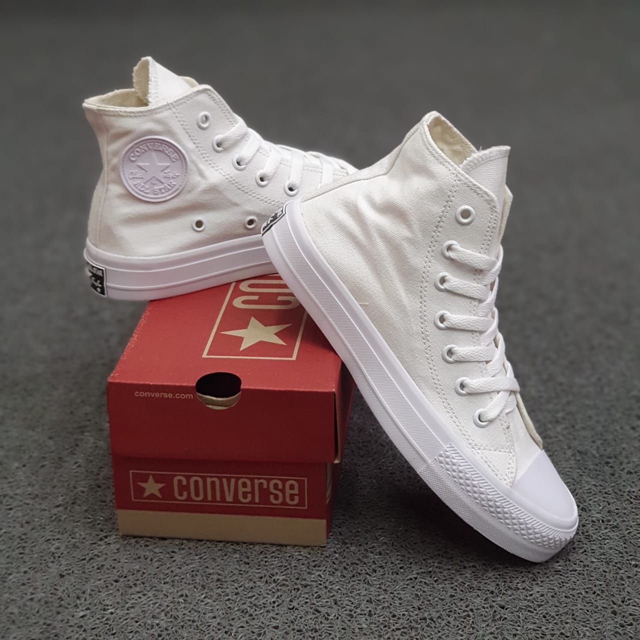 OBRAL SEPATU SNEAKERS PUTIH CV CT 2 HIGH FULL WHITE 36-43 SEPATU PRIA WANITA PUTIH POLOS